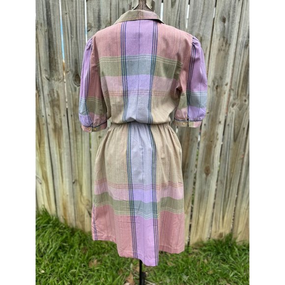 Vintage 70's Kathy J Women's Plaid House Dress Union Made - Picture 3 of 8
